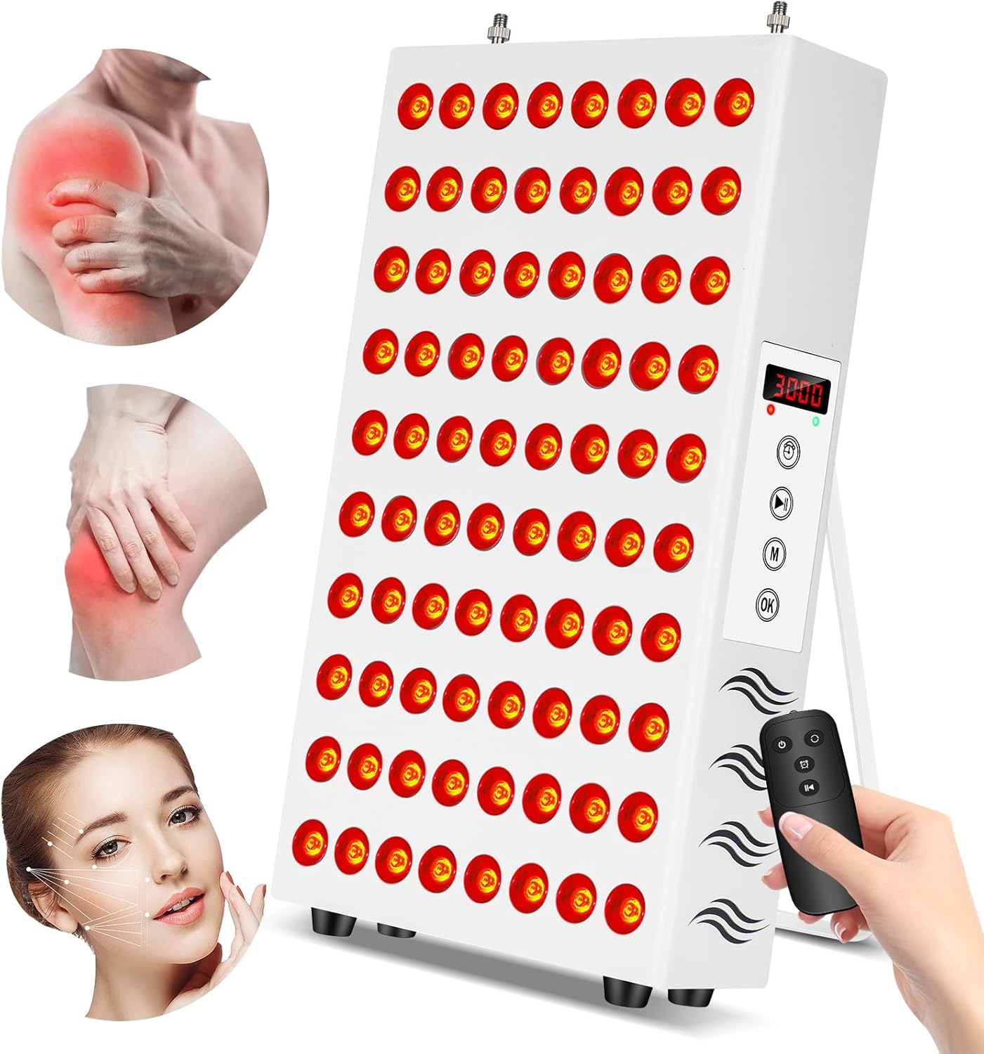 Terapia de luz roja para cara y cuerpo, lámpara de terapia de luz roja yasinaner de 660 nm roja y 850 nm de luz infrarroja cercana, dispositivo de