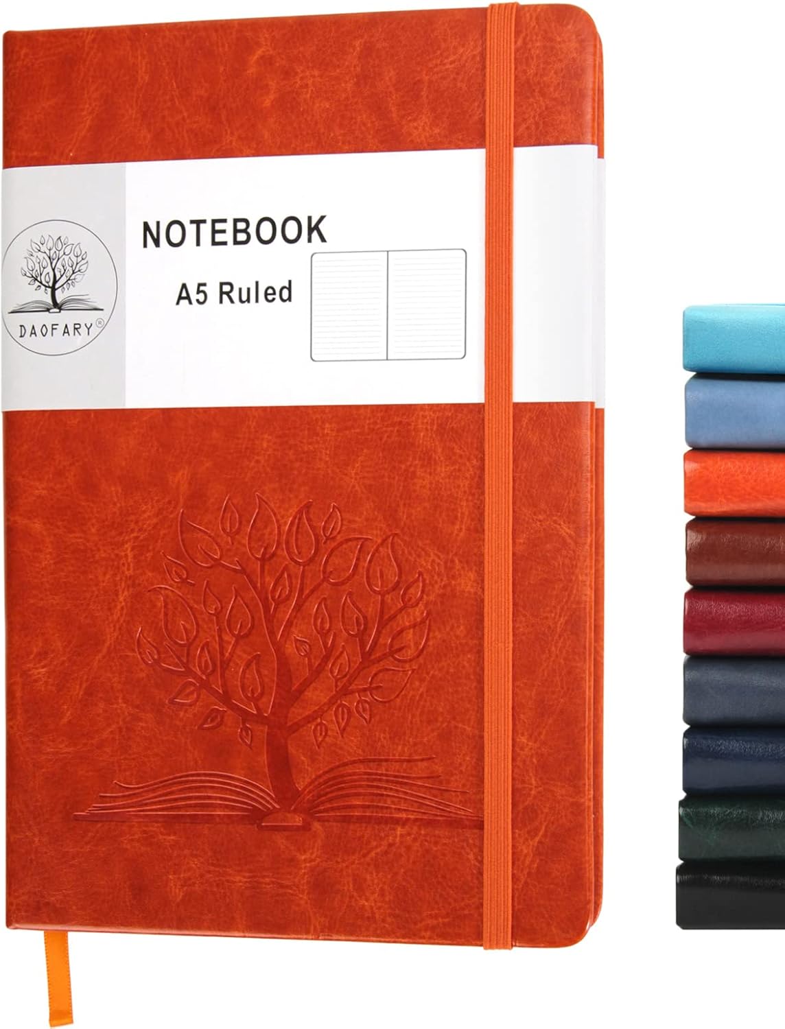 Cuaderno A5 con rayas de cuero, 160 páginas, diario de 3.53 ozm, de papel grueso, tapa dura, con bolsillo, para trabajo, hombres y mujeres, 8.4 x