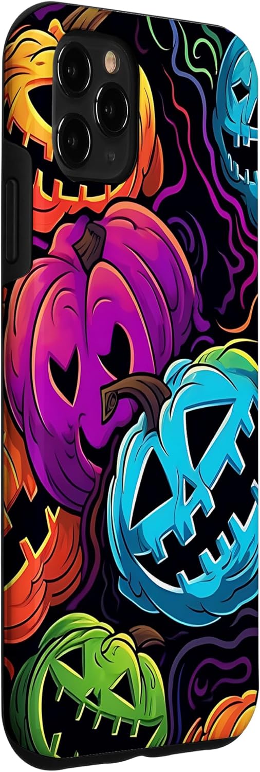 Funda para iPhone 11 Pro Max Halloween Scary Pumpkin Graffiti