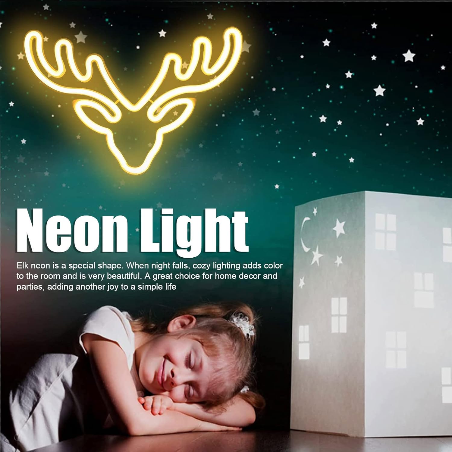 Wall Neon Light, ABS Backboards USB Powered Unbreakable Soft Flexible PVC LED Strips Neon Light Sign for Christmas(#1)