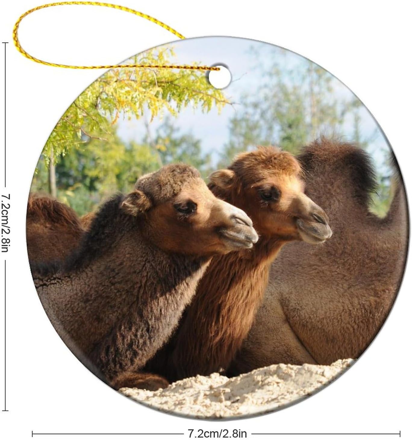 Adornos colgantes de Navidad, adornos de camello de animales silvestres, recuerdo festivo de cerámica, relleno de calcetín de Navidad para tío,