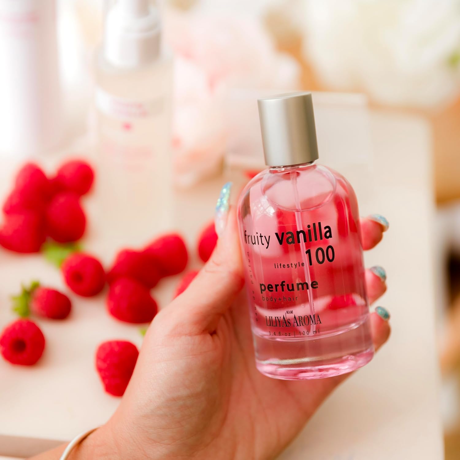 Liliya’s Aroma Fruity Vanilla 100 Eau de Parfum – Fragancia de larga duración, bayas, ylang-ylang y vainilla, perfume para mujer, 3.4 onzas líquidas