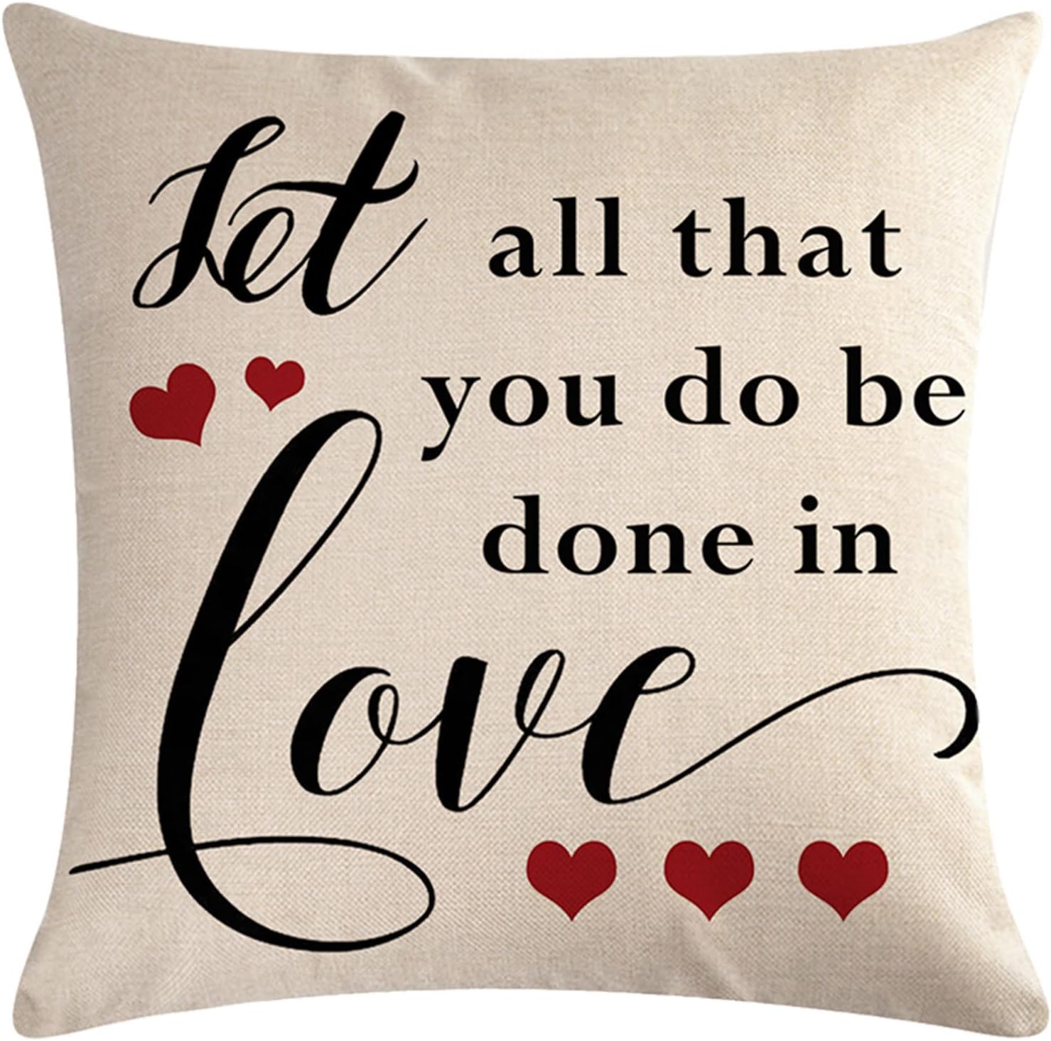 Paquete de 4 fundas de almohada con citas familiares, rústicas para el hogar, palabras de amor, corazón rojo, país, fundas de cojín de decoración