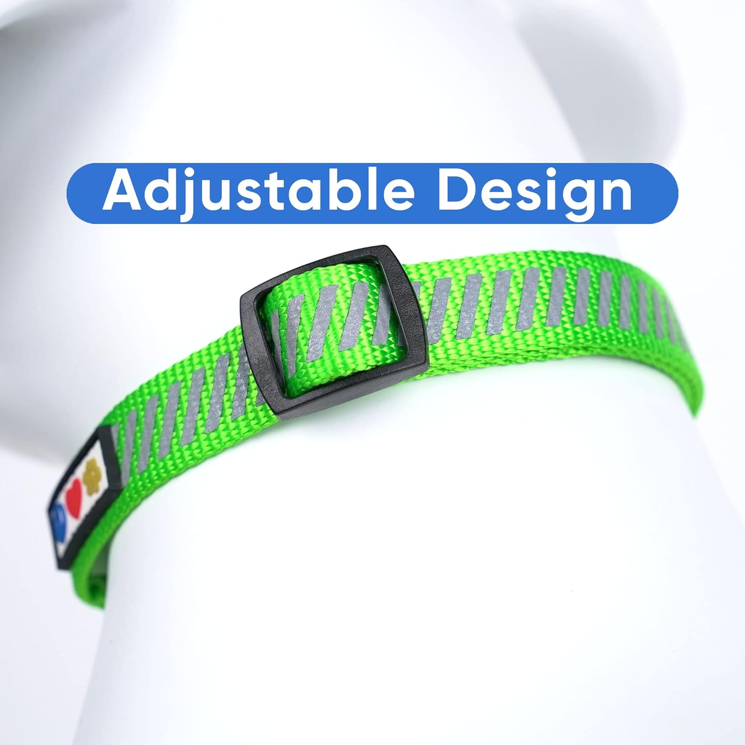 Pawtitas Collar reflectante de nailon para perro, verde (XS), ajustable, resistente, para perros y cachorros extra pequeños