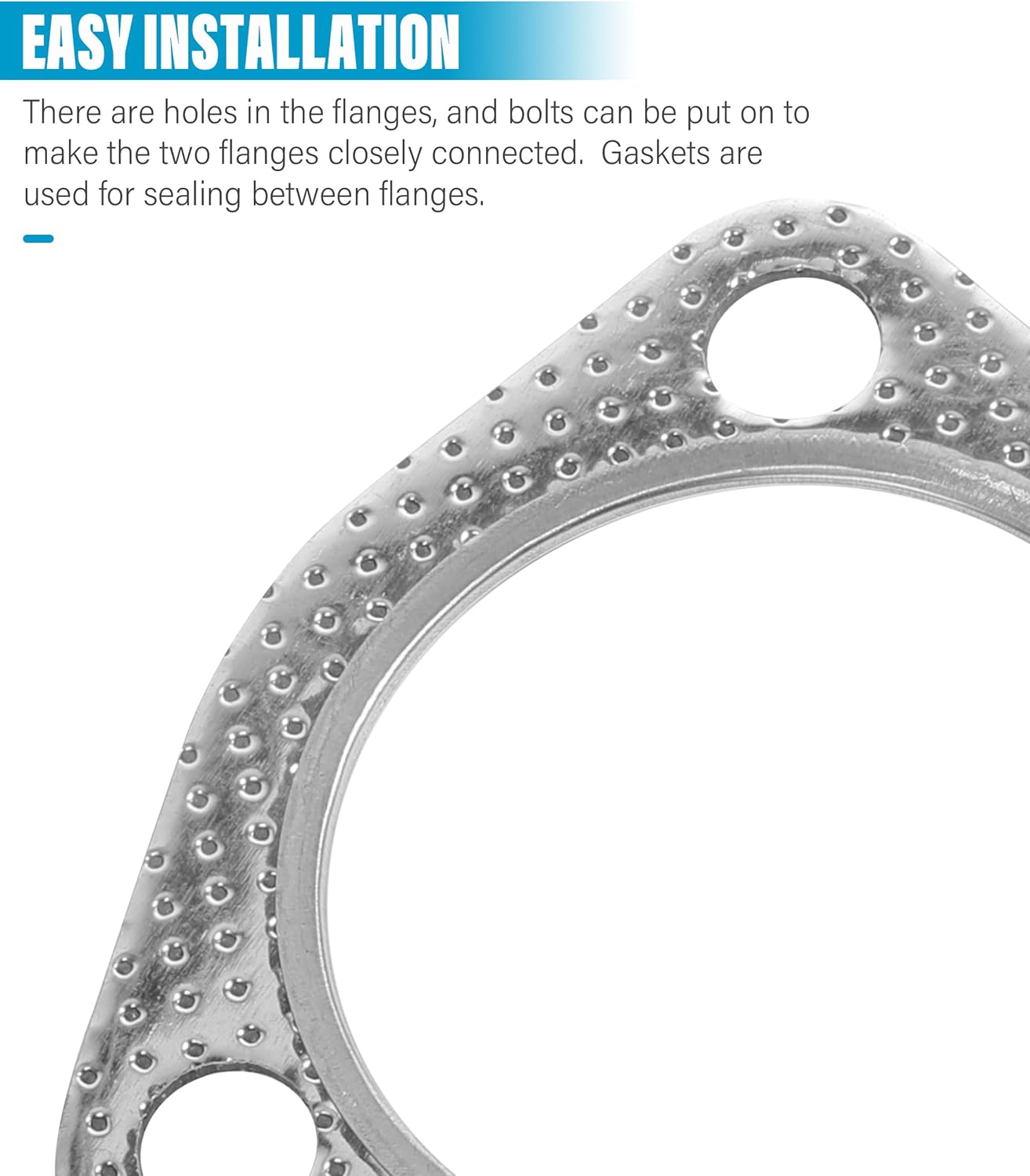 2 juntas de escape, junta de tubo de escape, 3 pernos MLSG de alta temperatura de 3 pulgadas con anillo de fuego SS, accesorios de automóvil, junta