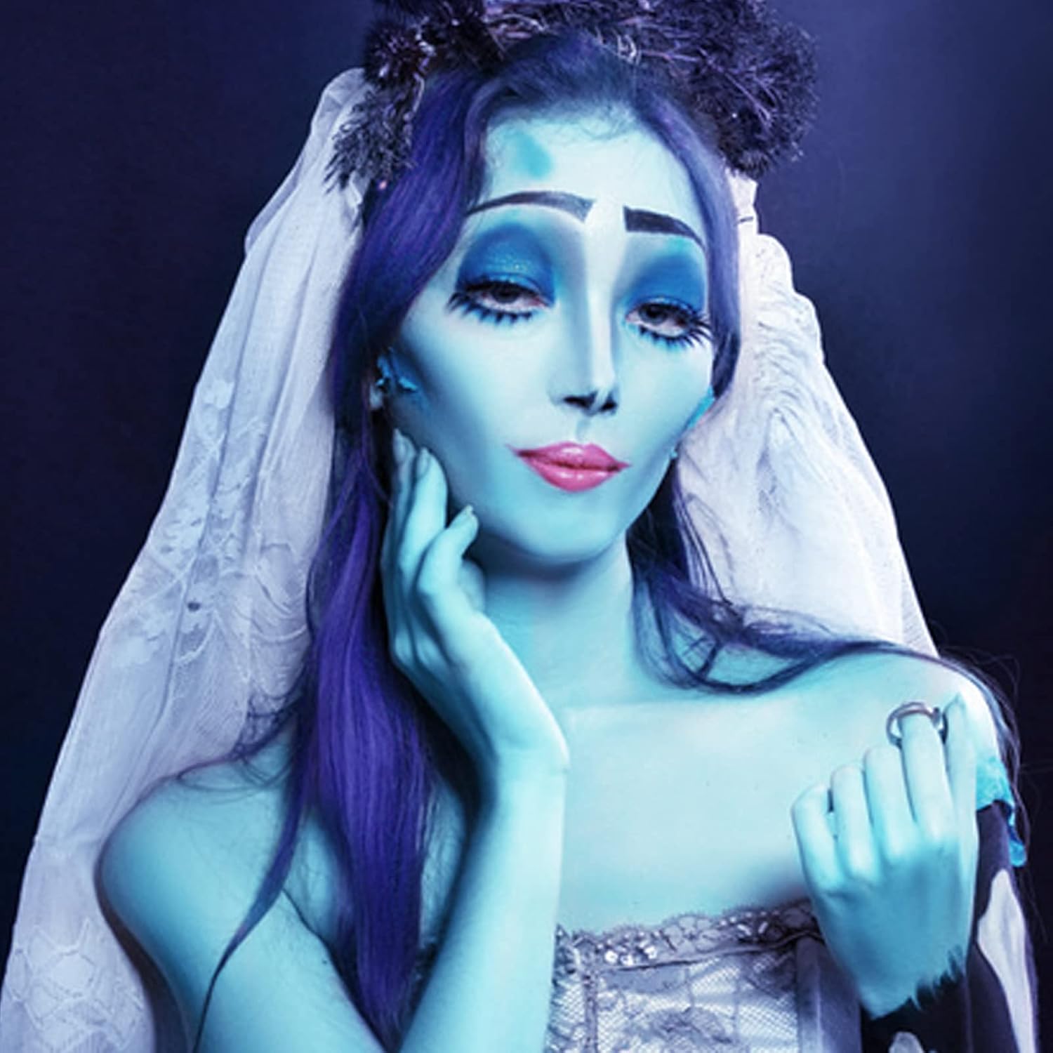 MEICOLY Pintura corporal azul claro, barra negra de ojo azul, barra de pintura corporal azul pálido para cadáver, novia, Halloween, SFX, Avatar