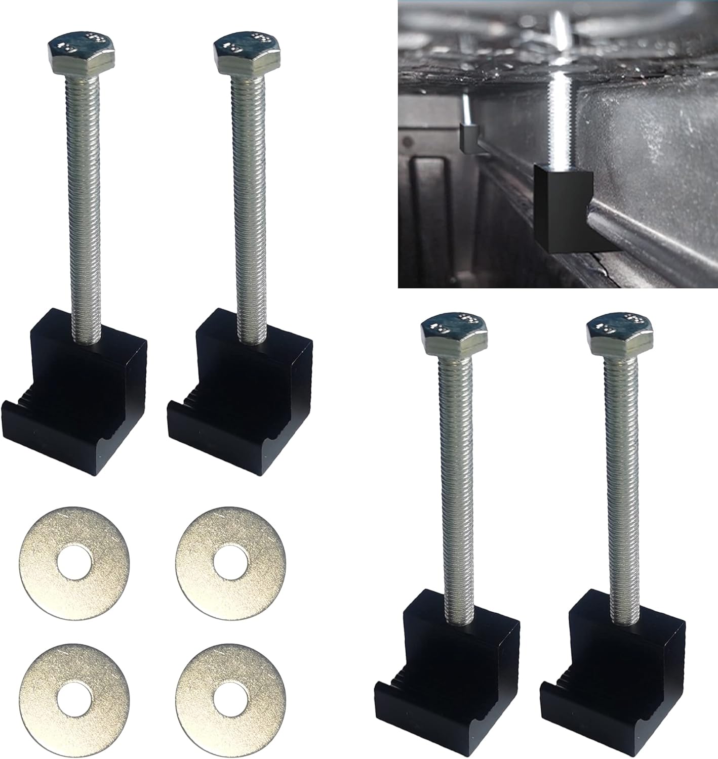 Kit de montaje de caja de herramientas para camión, ajuste universal, caja de herramientas de amarre de aleación de aluminio, ganchos en J cruzados