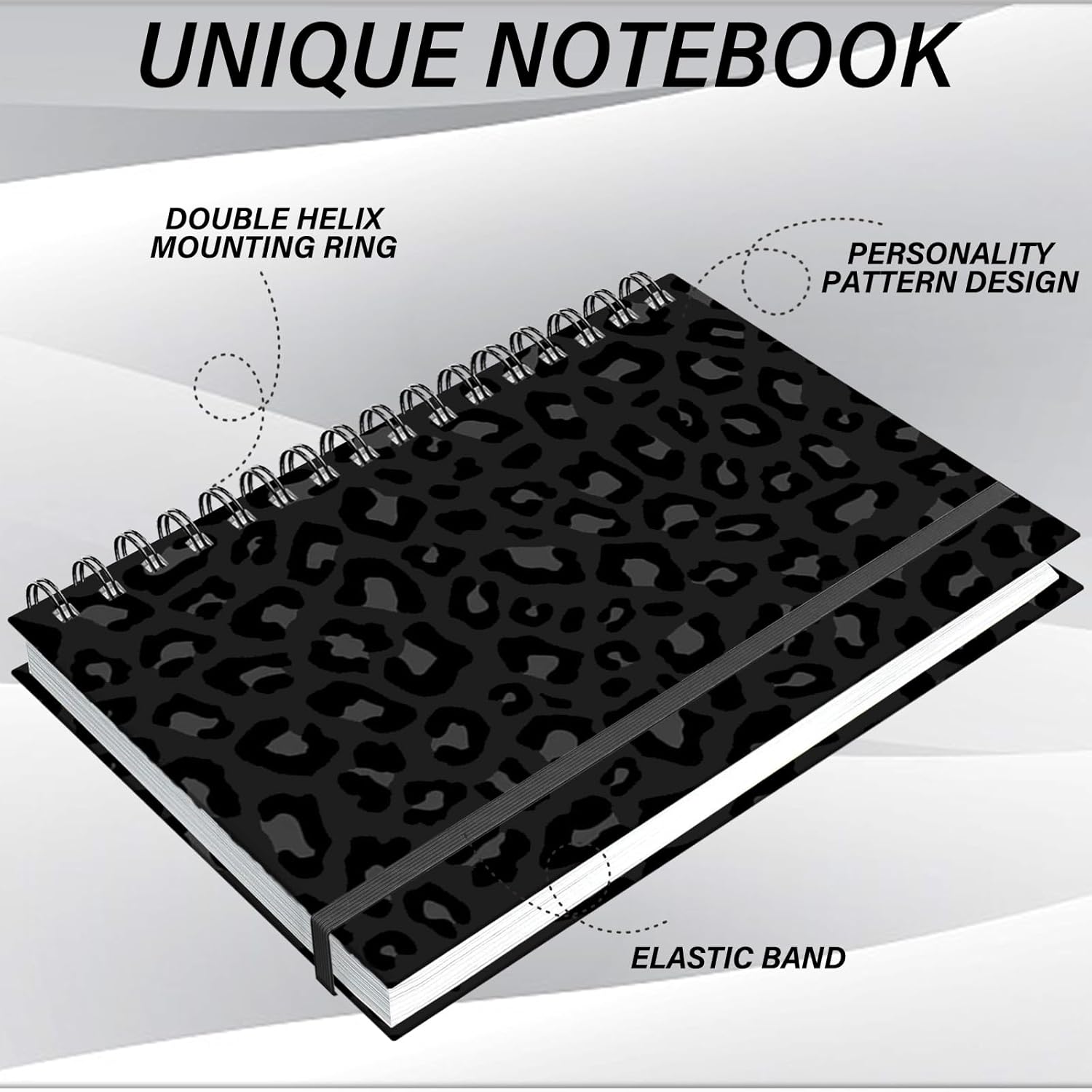 Deokke Cuaderno de espiral, diario de tapa dura, cuaderno espiral con rayas anchas, A5 de 5.5 x 8.3 pulgadas, papel grueso de 80 GSM, 60 hojas y 120