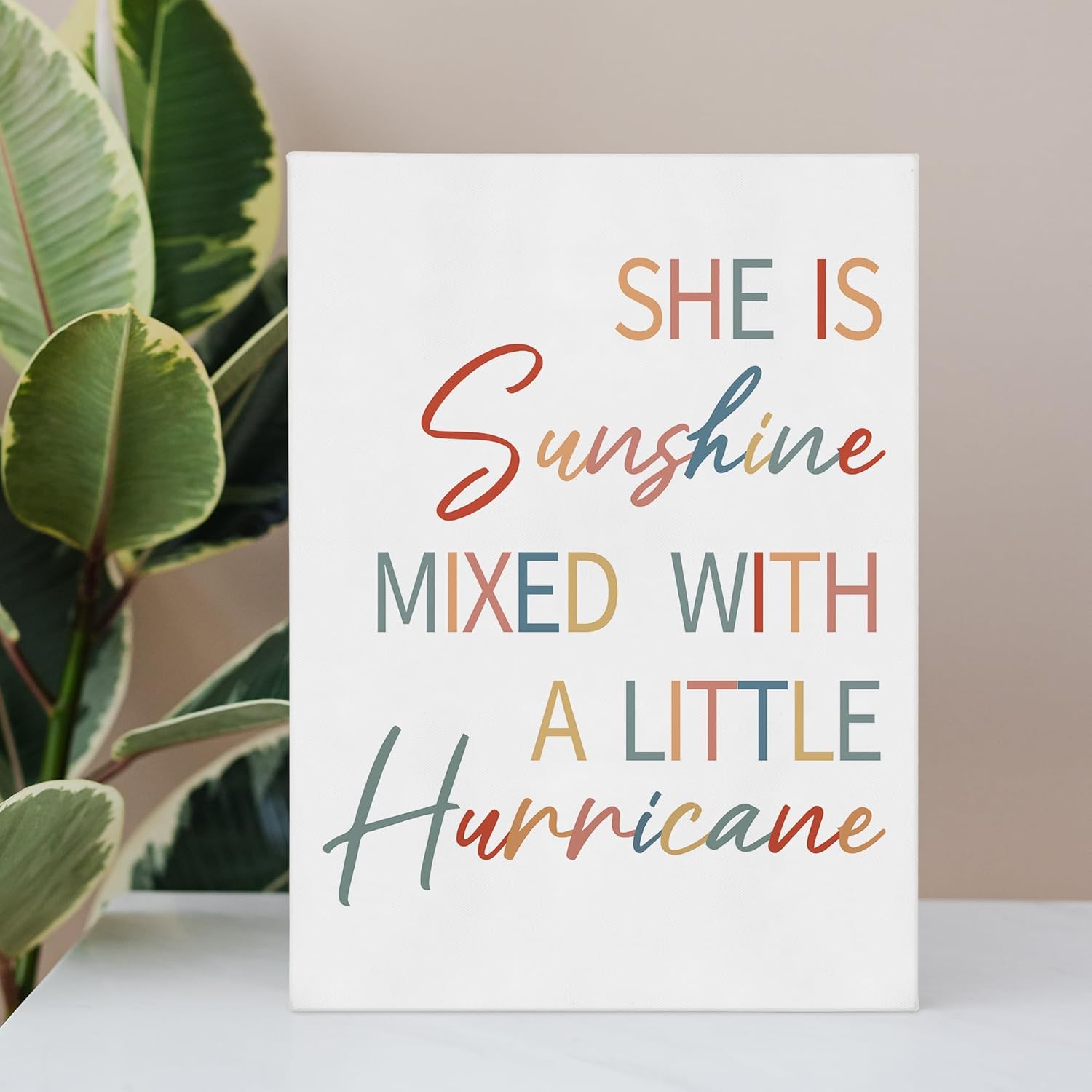 She is Sunshine Mixed with a Little Hurricane – Lienzo decorativo para la pared del cuarto del bebé, decoración para el hogar, habitación de bebé,
