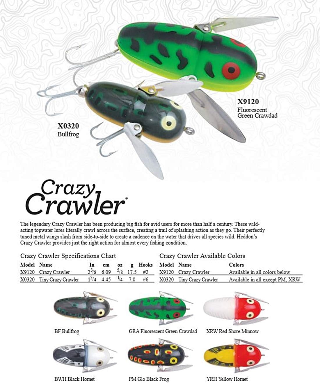 Heddon Crazy Crawler Wild-Action Topwater – Señuelo de pesca