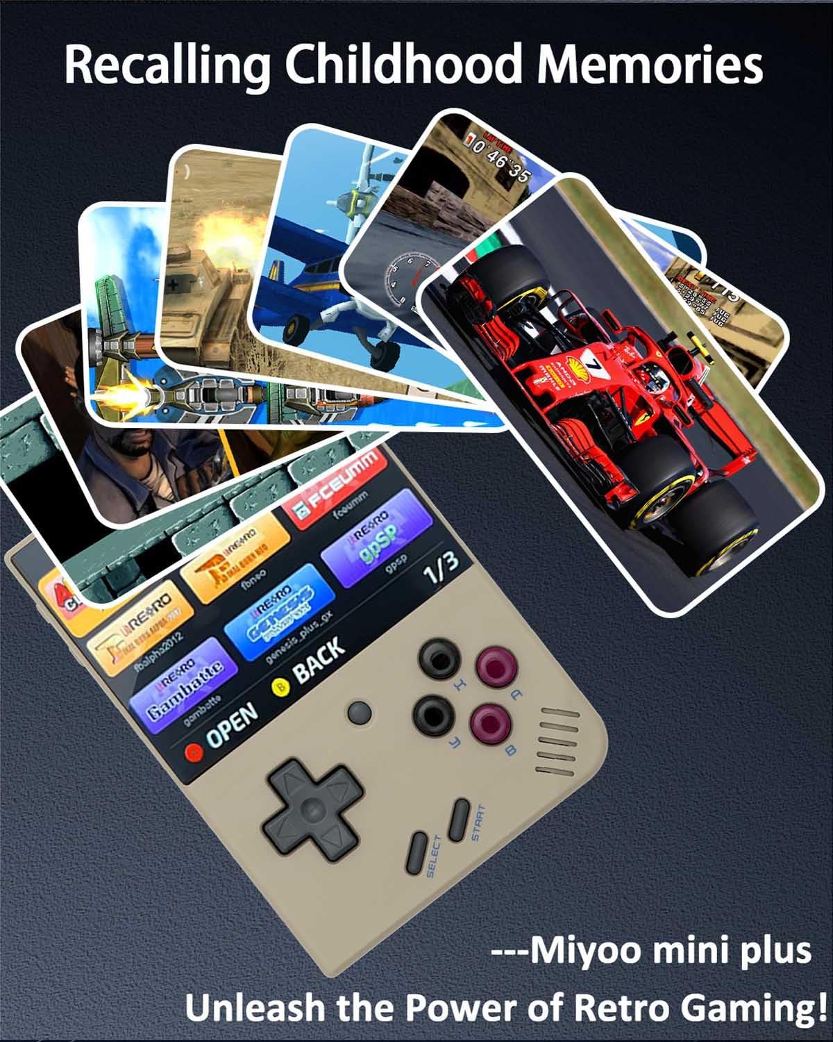 Miyoo Mini Plus, consola de juegos retro con tarjeta TF de 64G, compatible con más de 10000 juegos, emulador de consola de videojuegos portátil