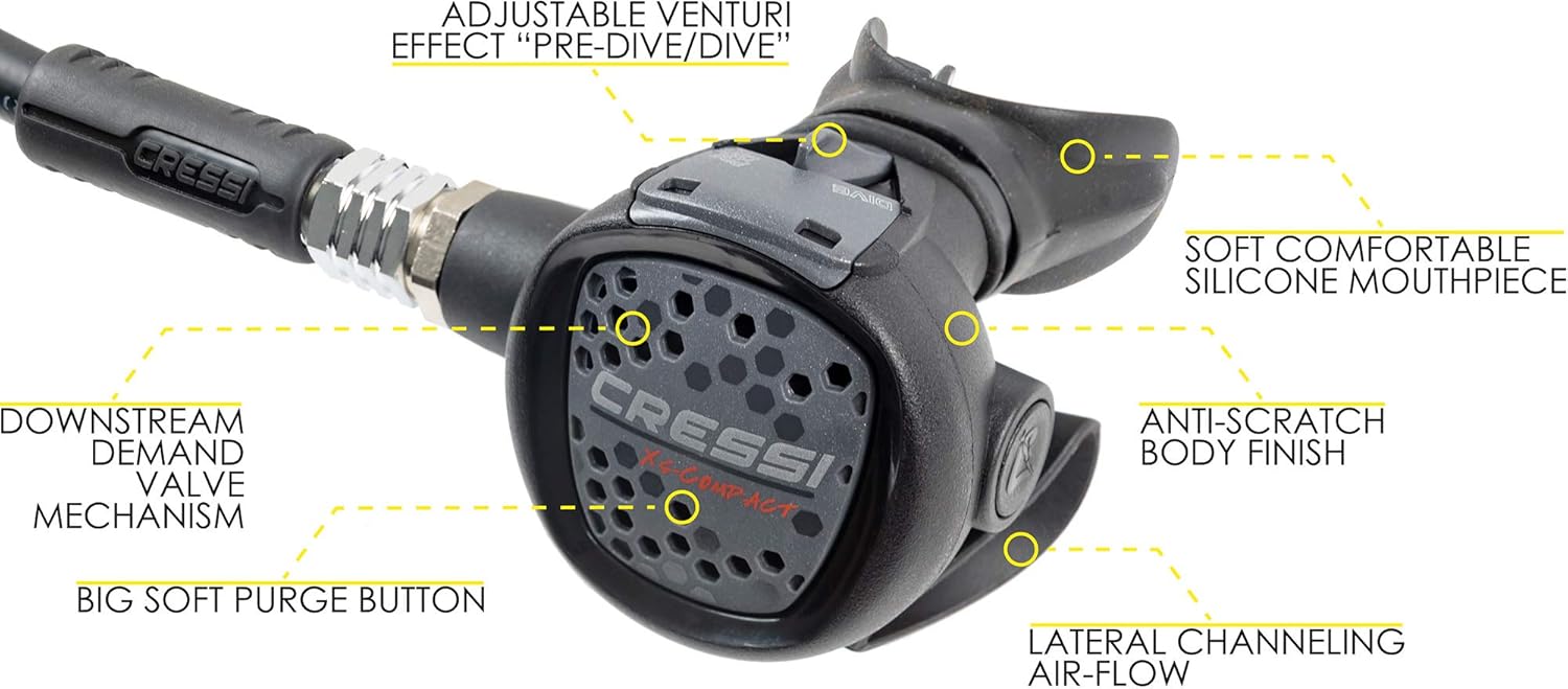 Cressi R1 BCD Donatello Equipo de Buceo AC2 Regulador Compacto Set GupG Reg Bolsa Buceo Paquete de Buceo