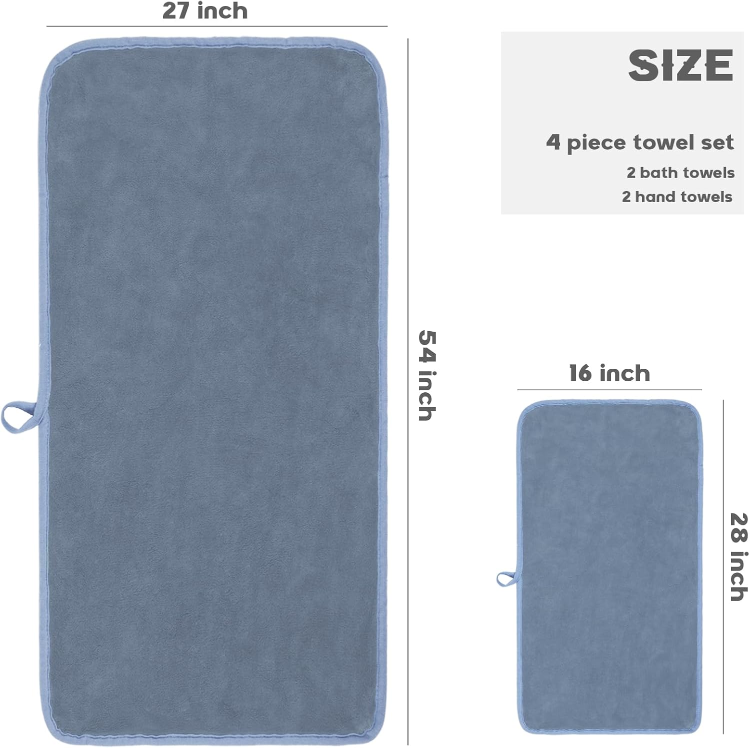 Exclusivo Mezcla Juego de 4 toallas de baño ultra suaves, toalla grande de terciopelo coral de microfibra altamente absorbente, secado rápido para