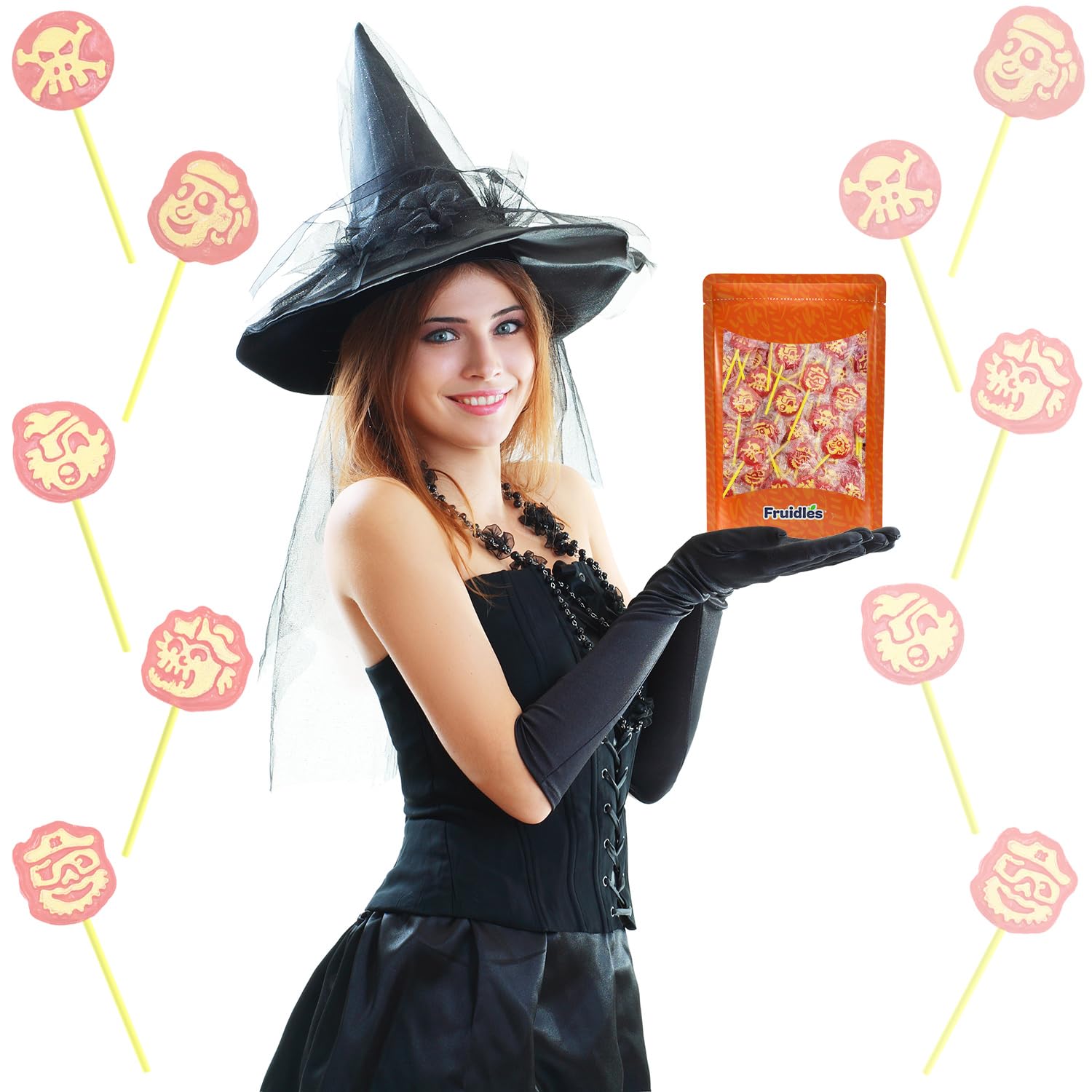 Pirata de Halloween pirata pirata chupones de caramelos, ideal para rellenos de bolsas de fiesta, envueltos individualmente (media libra)