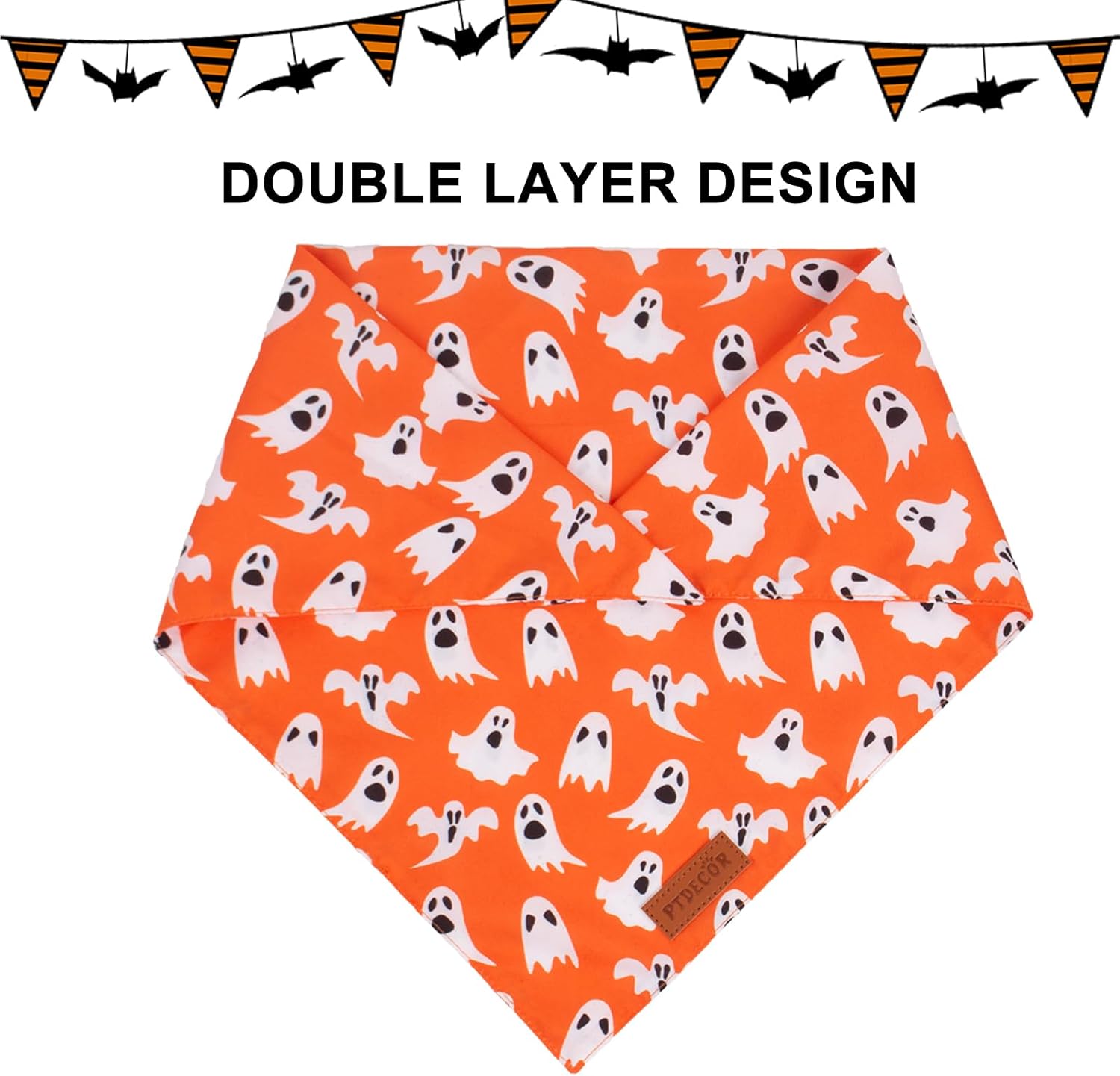 Bandana de Halloween para perro, bufanda reversible para cachorros, varios tamaños ofrecidos, bandanas triangulares de Halloween para perros