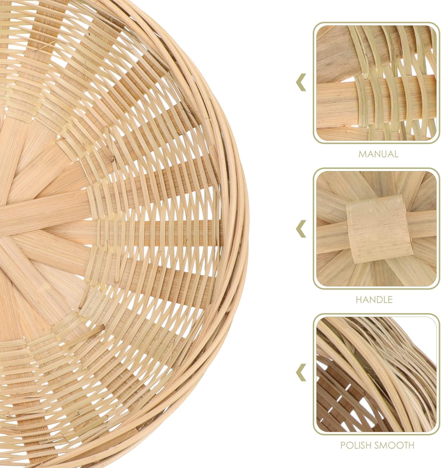Kichvoe Cesta de almacenamiento con tapa, palé de madera, cubos de almacenamiento tejidos de ratán para utensilios, cesta de juguetes tejida, cesta