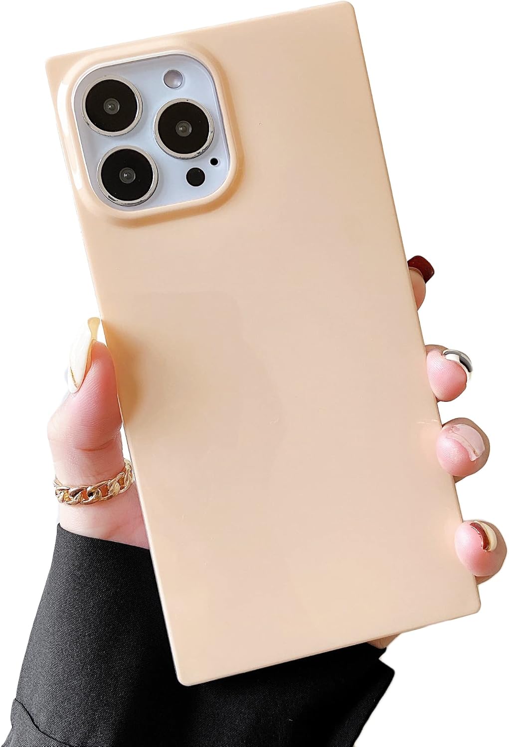 Cocomii Funda cuadrada para iPhone 13 Pro, color liso neutro cuadrado, delgada, ligera, brillante, color sólido natural, funda estética de lujo
