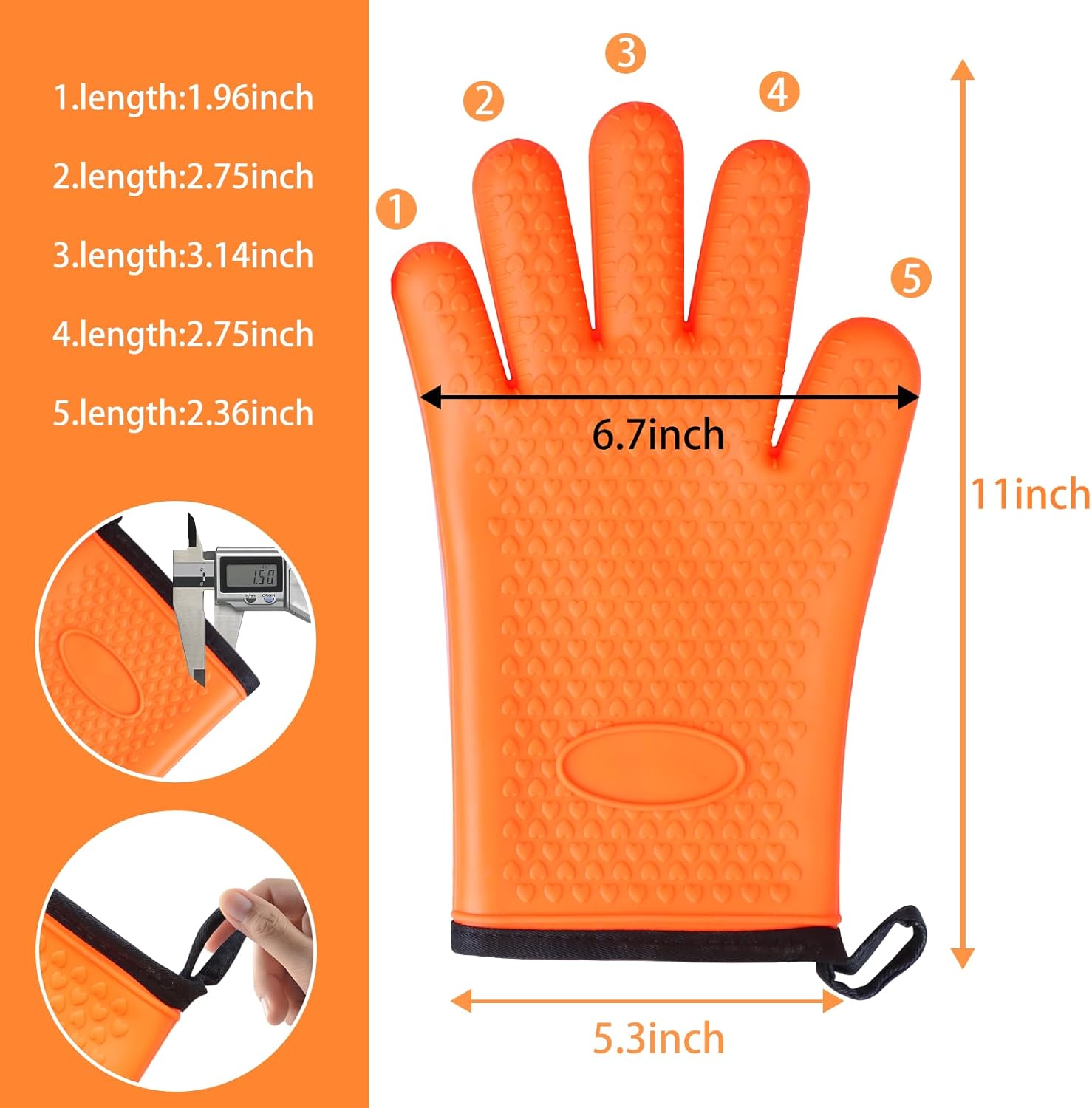 Burfield Guantes de silicona para horno, resistentes al calor, guantes de silicona para horno, largos, impermeables, antideslizantes, para cocinar,