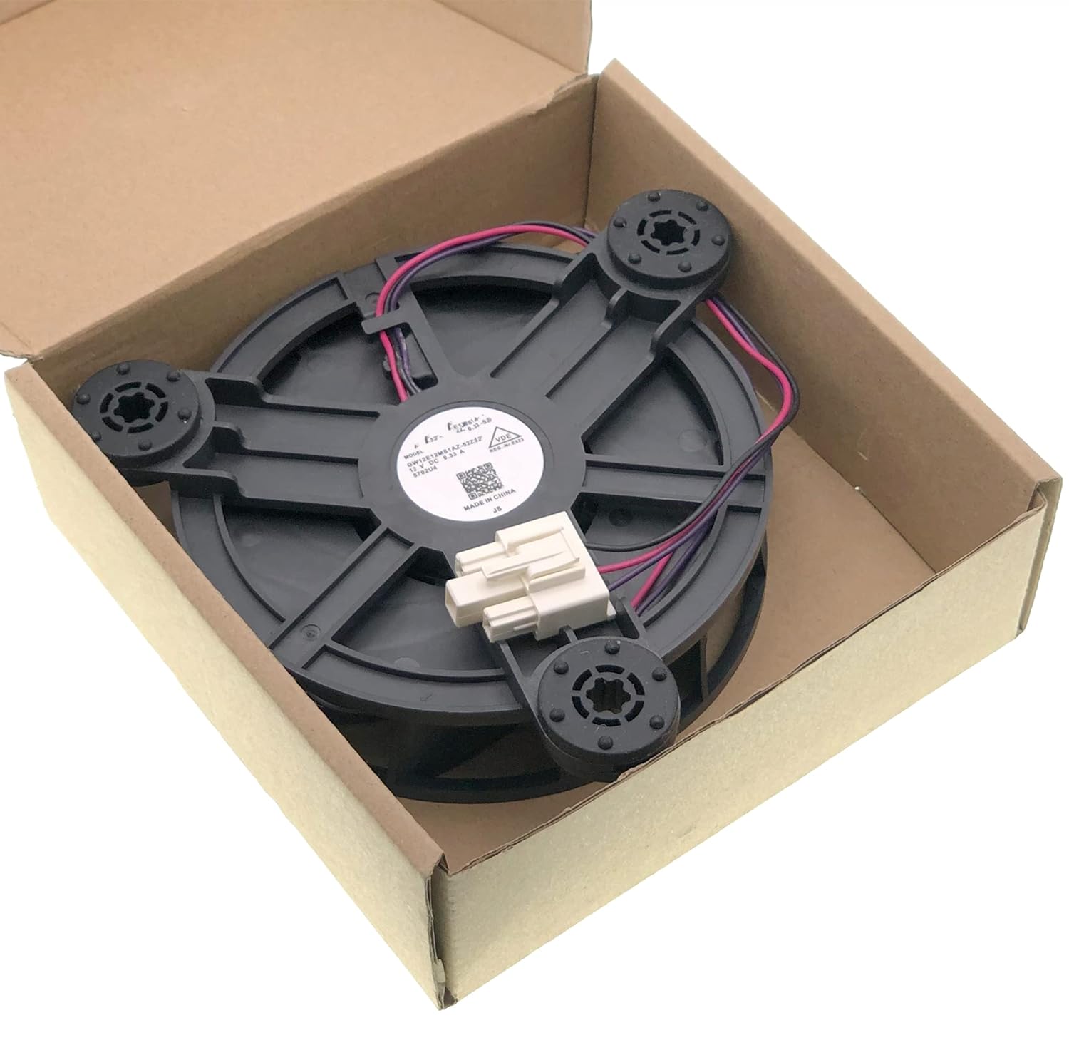 GW12E12MS1AZ-52Z32 Motor de ventilador de refrigeración para refrigerador compatible con refrigerador Haier, DC 12V 0.33A 3-Wire 5500RPM Tamaño