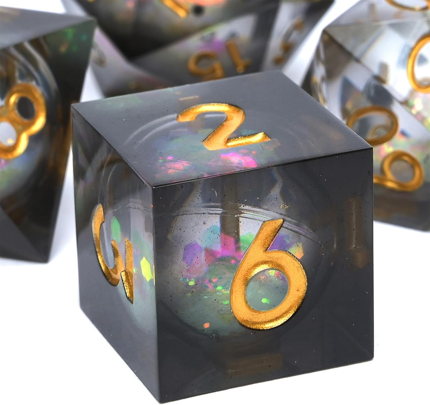Dungeons and Dragons – Juego de dados de núcleo líquido D&D, juego de dados de resina poliédrica DND, utilizado para juegos de rol, juego de dados