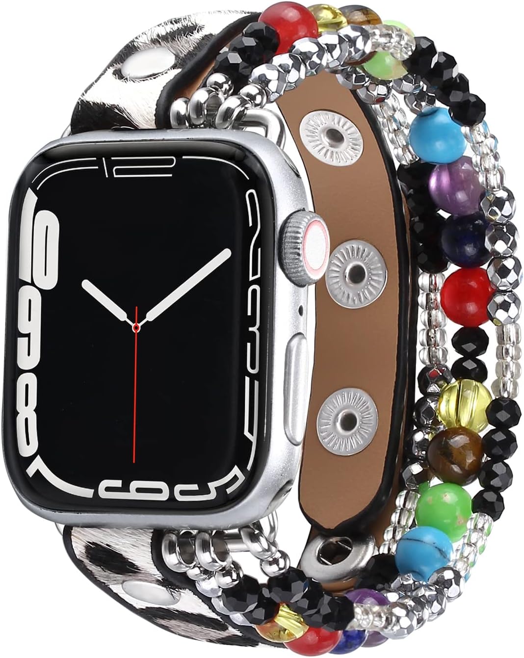BOKIIWAY Correa de reloj de piedra con cuentas compatible con Apple Watch de 1.496 in1.575 in1.614 in1.654 in1.732 in1.772 in1.929 in  Correa de