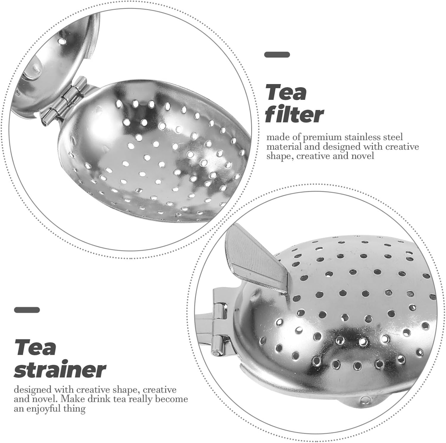 SHERCHPRY 1 cesta de té de acero inoxidable, coladores de té con tapa, colador de té extrafino, infusor de té de acero inoxidable, té caliente, té