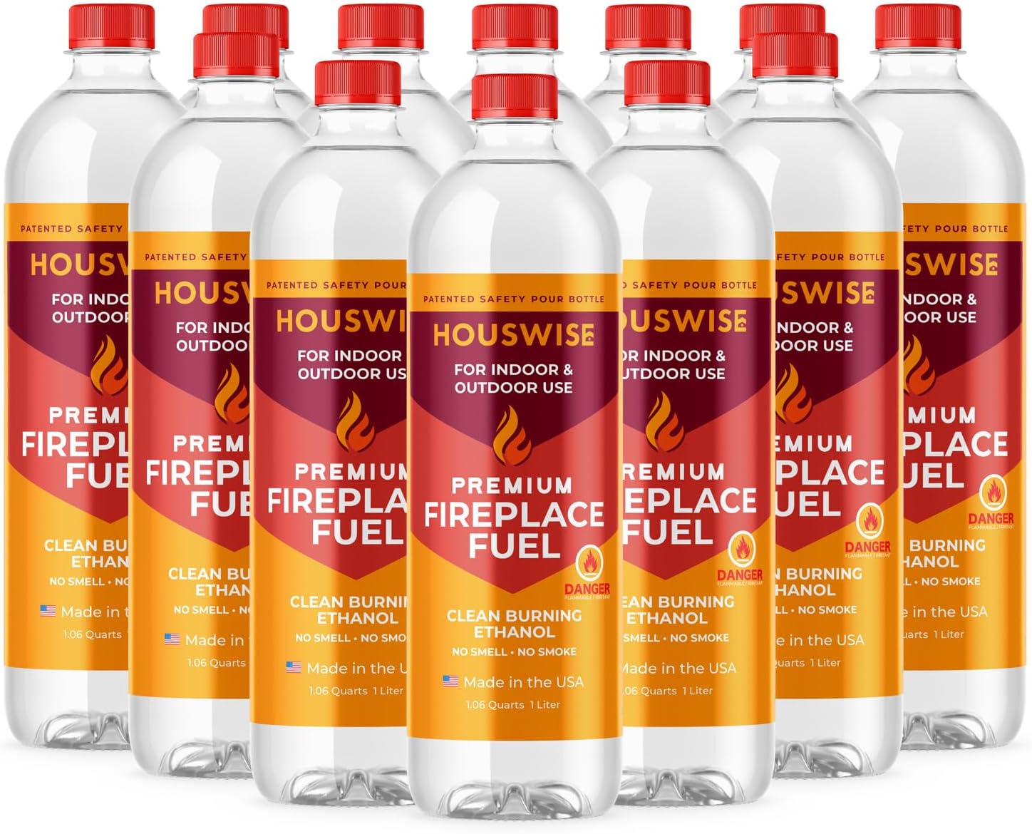 Combustible de bioetanol para chimenea, 12 x 1 litro, combustible de bioetanol, combustible de bioetanol para fogata de mesa y chimeneas de etanol,