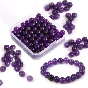 Fishdown Cuentas de piedra natural de 0.315 pulgadas, 100 cuentas sueltas naturales para hacer joyas, cuentas redondas de chakras para hacer Fishdown Cuentas de piedra natural de 0.315 pulgadas, 100 cuentas sueltas naturales para hacer joyas, cuentas redondas de chakras para hacer