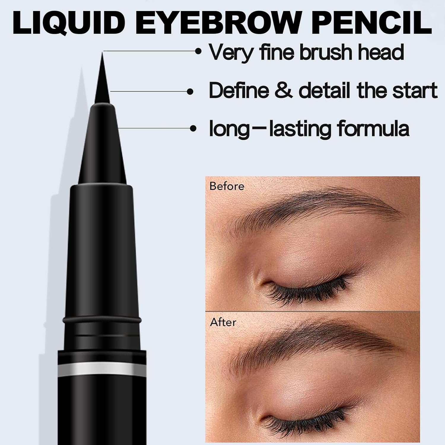 2 unids Ultrafino Impermeable Delineador de ojos Líquido Lápiz de Cejas Larga Duración a prueba de manchas de secado rápido Delineador de ojos 2 en