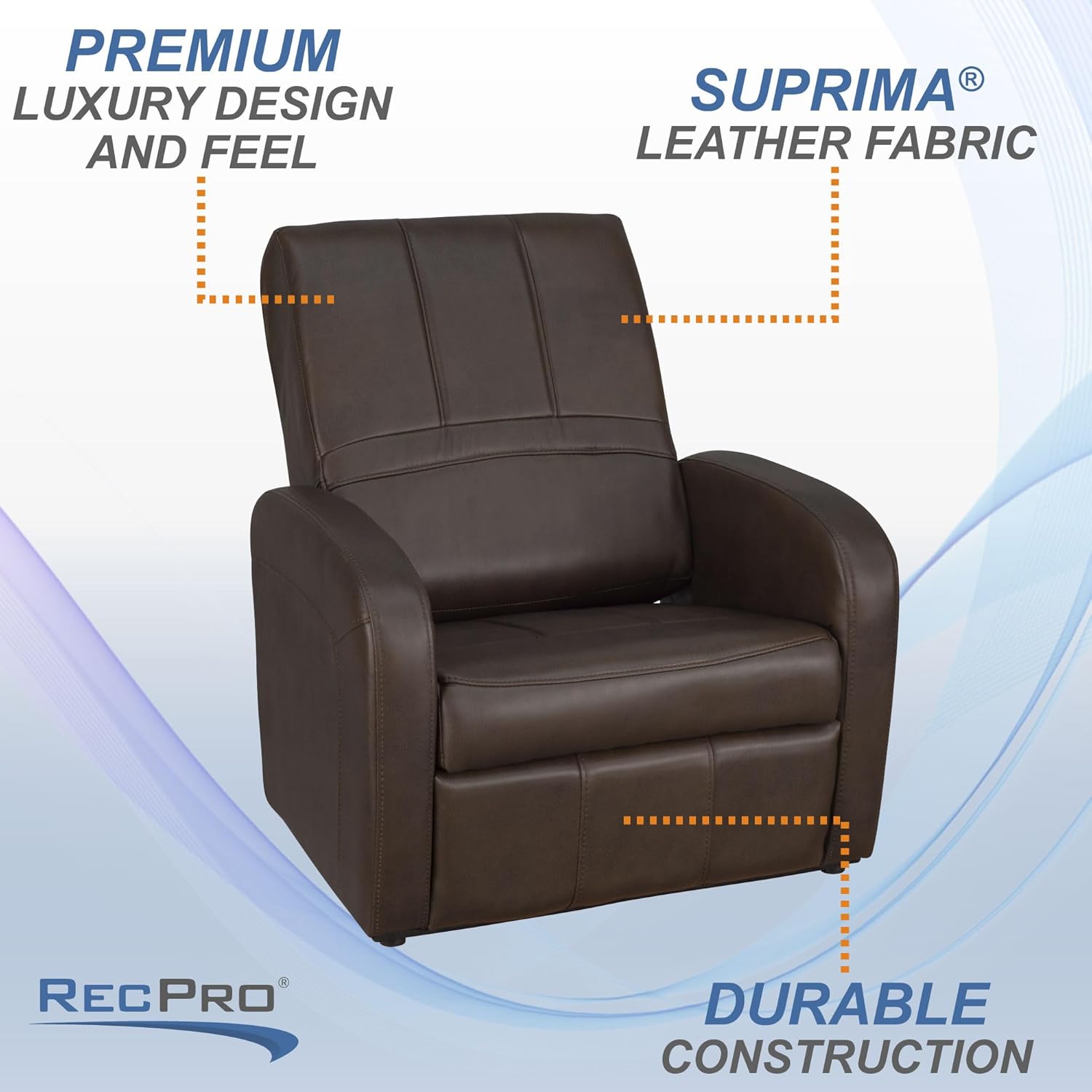 RecPro Charles RV – Silla otomana para juegos  Almacenamiento integrado  Muebles RV  Ideal para adolescentes  Castaño