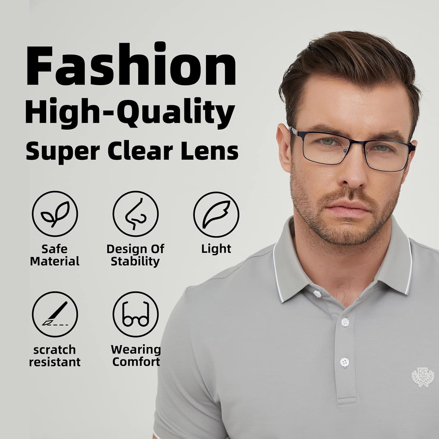 Paquete de 6 lentes de lectura con luz azul para hombres y mujeres, ligeros, con bisagra de resorte de metal, antifatiga ocular
