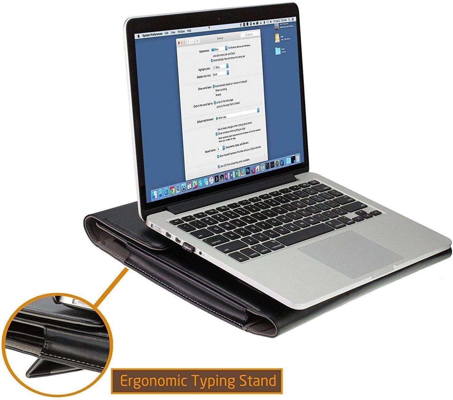 Broonel Black Leather Folio Case – Compatible with CHUWI AeroBook Notebook Ultrabook 13.3 Inch