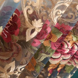 Pureaqu – Cortinas europeas bordadas con diseño floral para sala de estar, con bolsillos, cortina de gasa de lujo, cortina de tul transparente para Pureaqu – Cortinas europeas bordadas con diseño floral para sala de estar, con bolsillos, cortina de gasa de lujo, cortina de tul transparente para