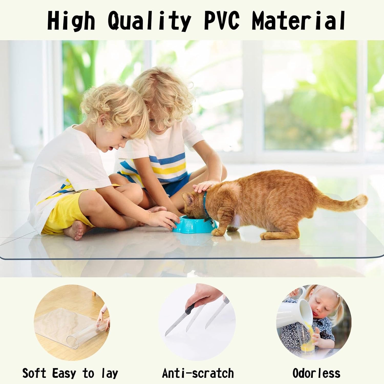 Tapete de plástico para silla de escritorio para suelo de madera dura, protector de piso de madera para silla rodante, tapete grande para silla de