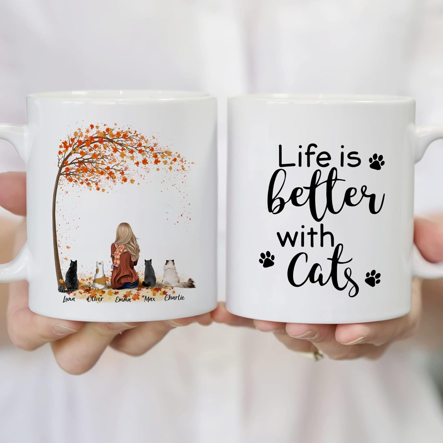 Gossby Taza de café personalizada con diseño de gato para mujer, regalo personalizado para mamá de gato con diseño, nombre, raza de gato,