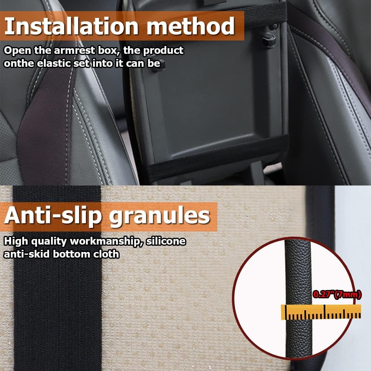 XINLIYA Cojín universal de cuero impermeable para consola central de automóvil, protector de caja de asiento para reposabrazos, cómodos accesorios