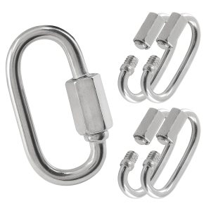 5 eslabones rápidos de 14 de pulgada de acero inoxidable 304 en forma de D, eslabones de cadena resistentes M6 con bloqueo M6, eslabones de cadena 5 eslabones rápidos de 14 de pulgada de acero inoxidable 304 en forma de D, eslabones de cadena resistentes M6 con bloqueo M6, eslabones de cadena