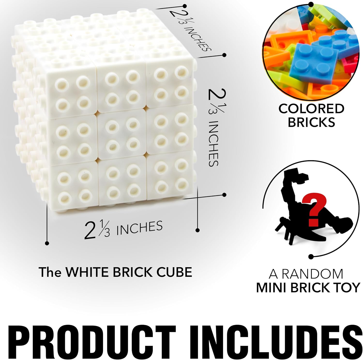 TOYAMBA Cubo de ladrillo con bloques de construcción, mini juguete incluido, compatible con Lego Cube, inspirado en Rubix Cube para niños, juguete