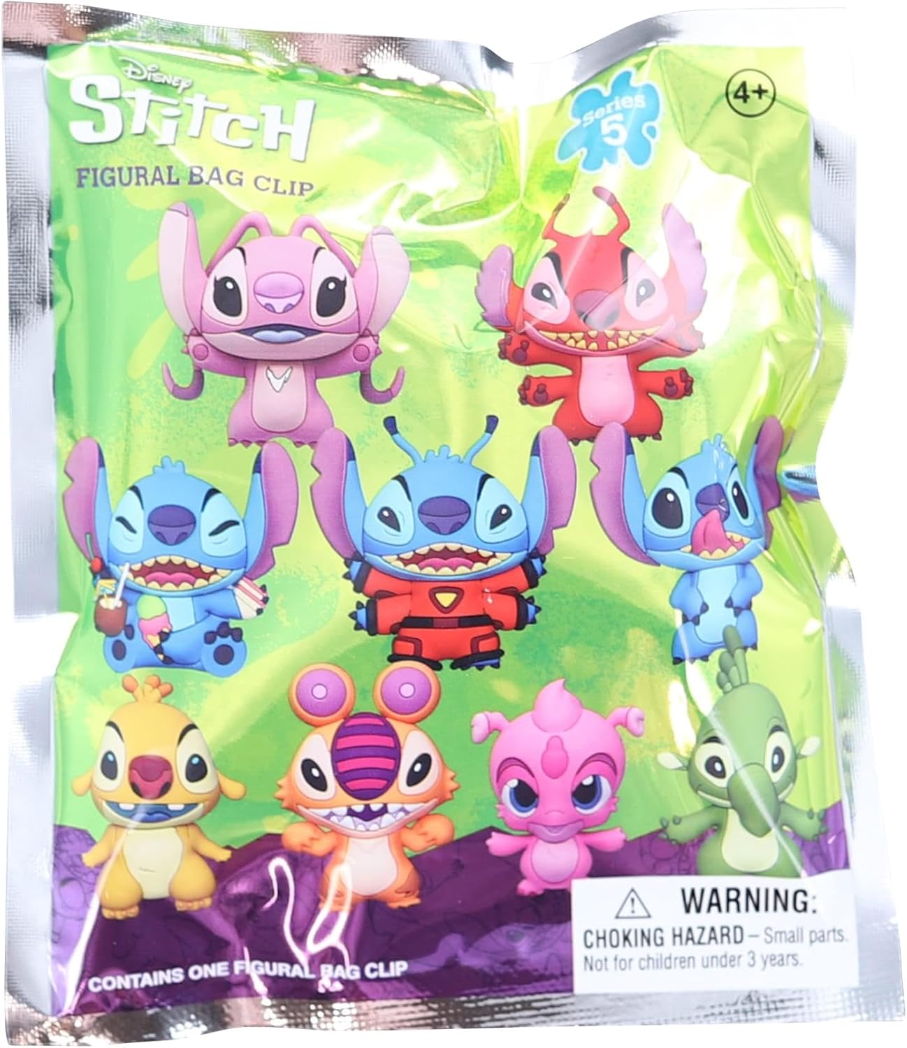 Disney Stitch Series 5-3D Figural Bolsa de Espuma Clip en Bolsa Ciega  One Random