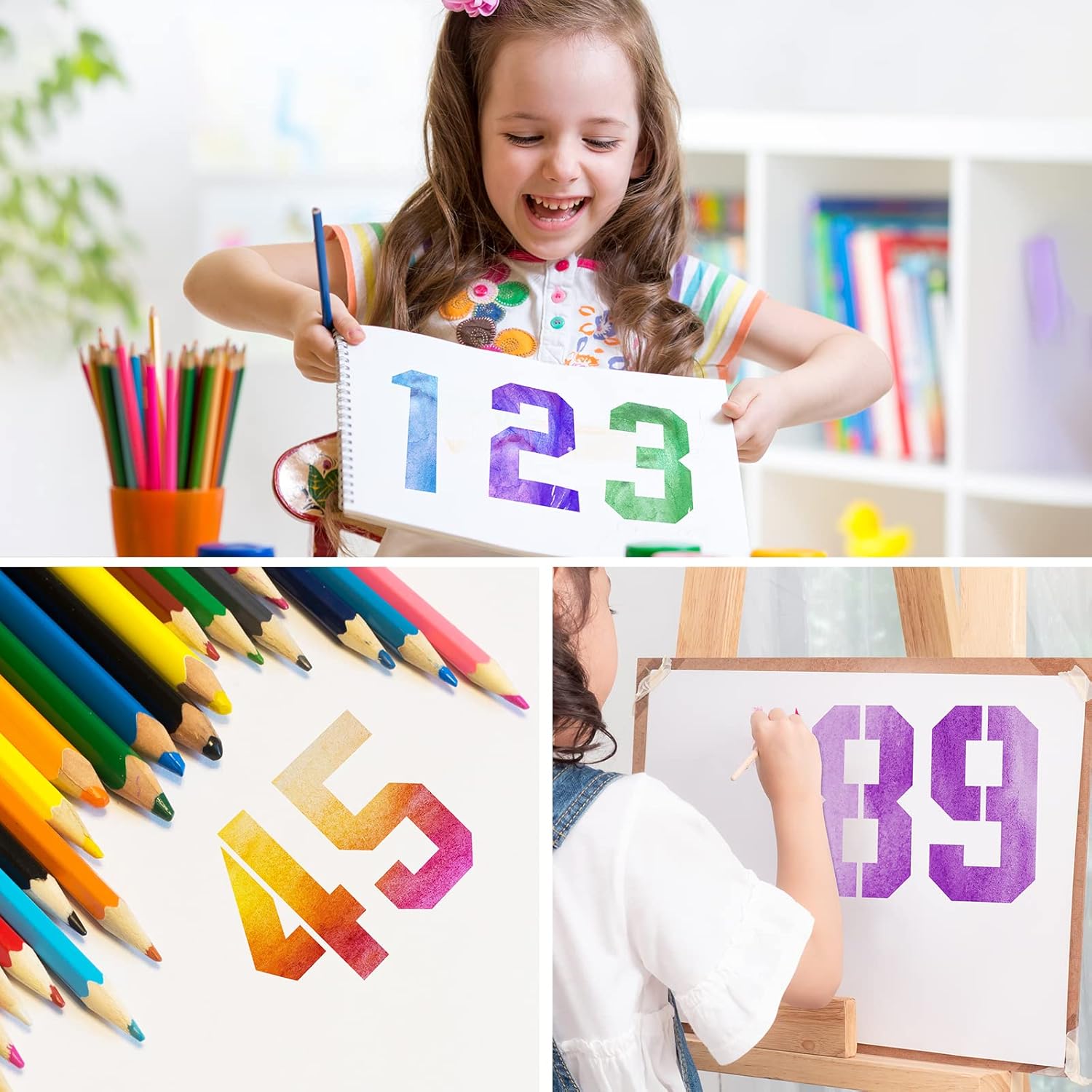 Plantillas de números de 10 pulgadas, plantillas de números reutilizables, juego de plantillas de números de plástico 0-9 para plantillas de pastel,