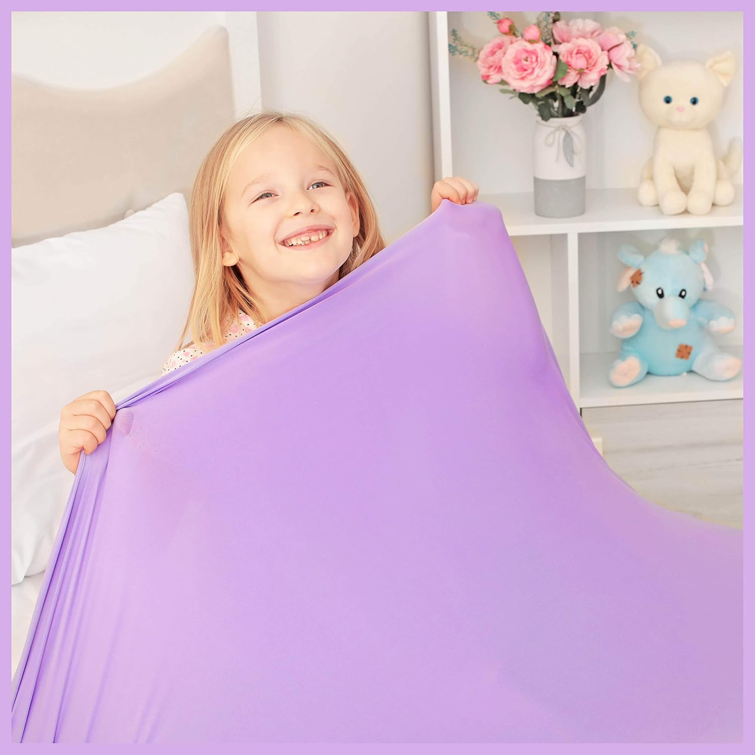 Manta de compresión sensorial  Sábana de cama de licra para niños y adultos  Sensación relajante profunda, libera oxitocina  Ayuda con SPD,