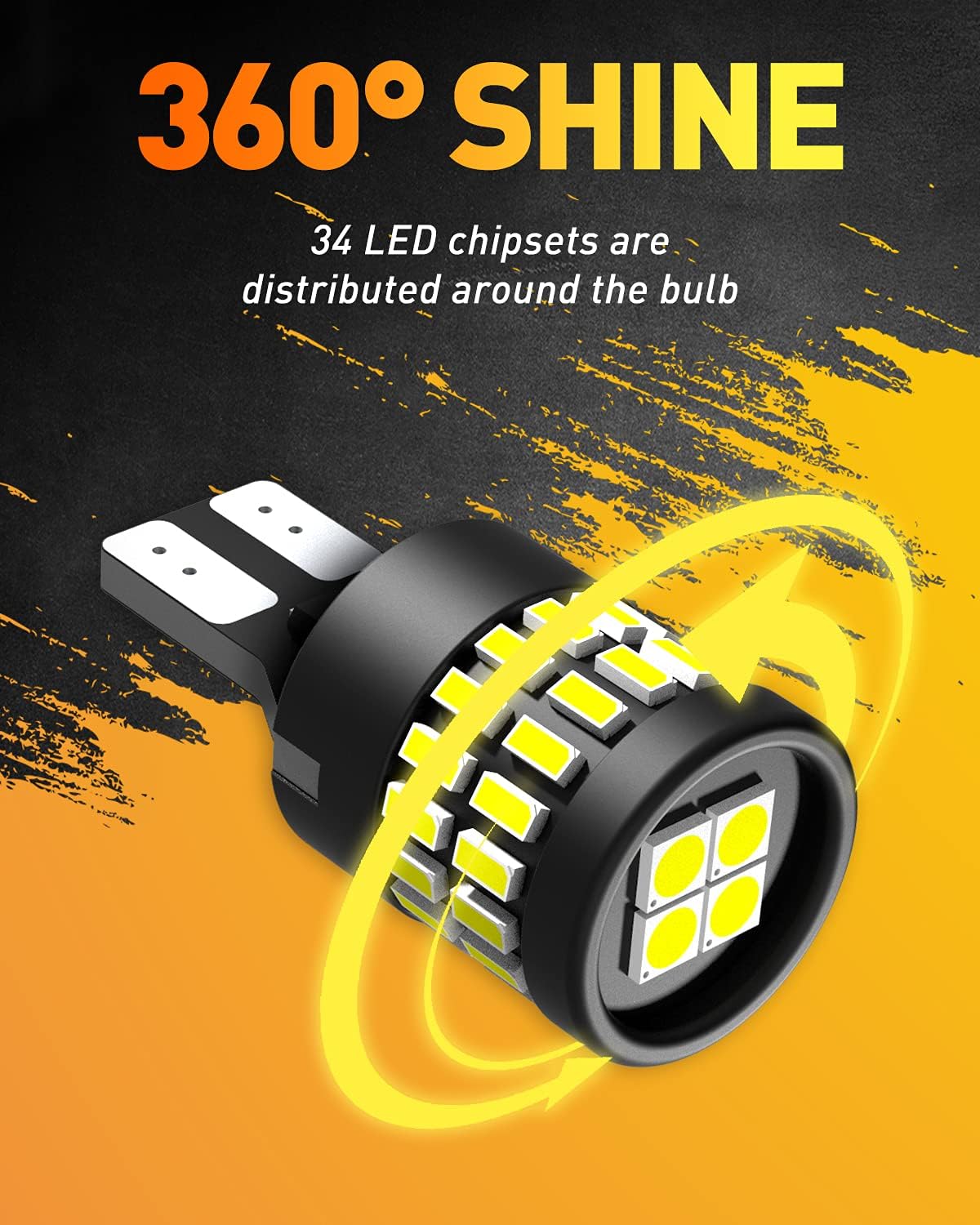 OXILAM Bombilla LED 912 921 mejorada, luces de marcha atrás, bombillas de respaldo para automóvil, brillo 300% más alto, 6000 K, blanco, tamaño