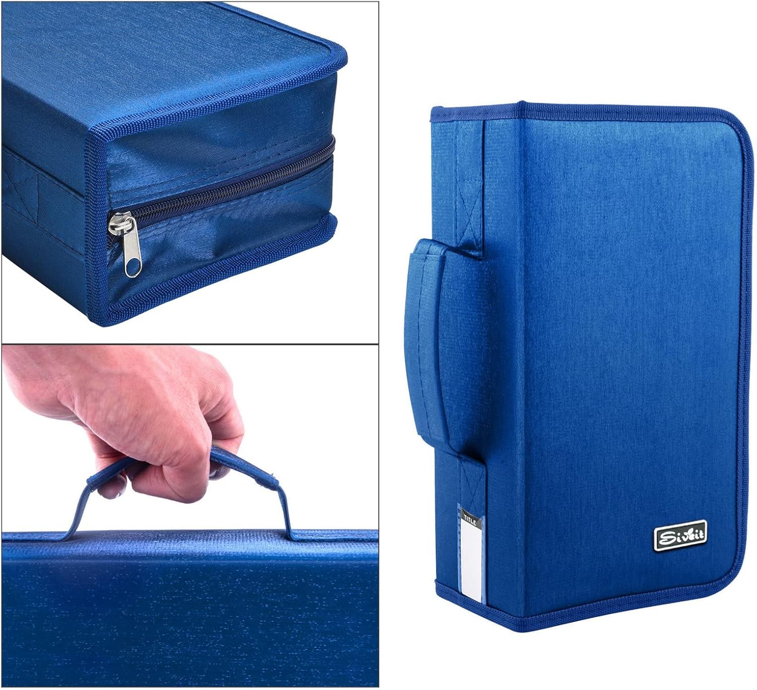 Soporte para estuche de DVD, estuche para CDDVD, soporte para carpetas de CD y DVD, capacidad para 160 unidades, organizador portátil de carpetas de