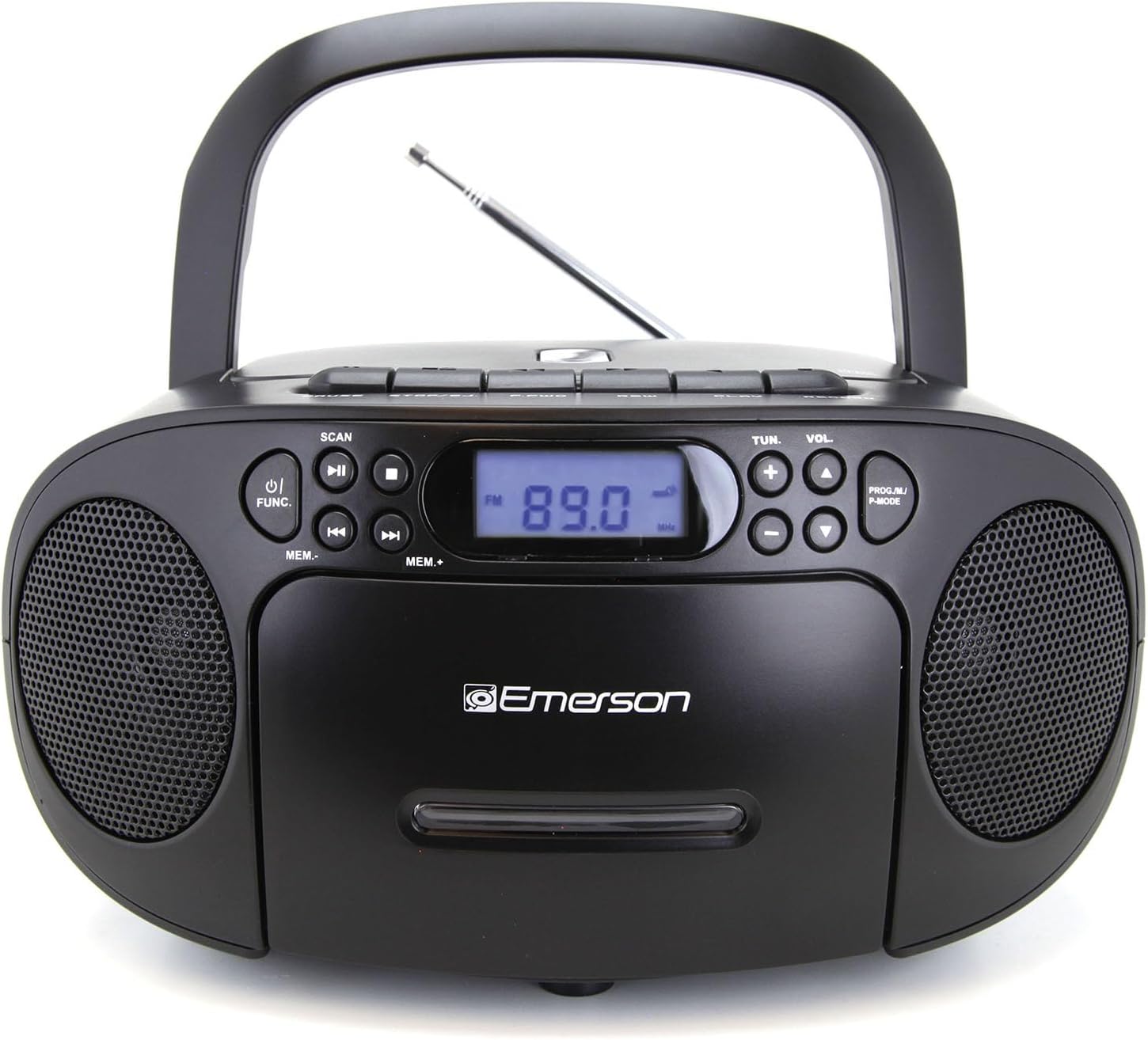 Emerson EPB-3003 Boombox portátil de CDcasete con radio AMFM, color negro