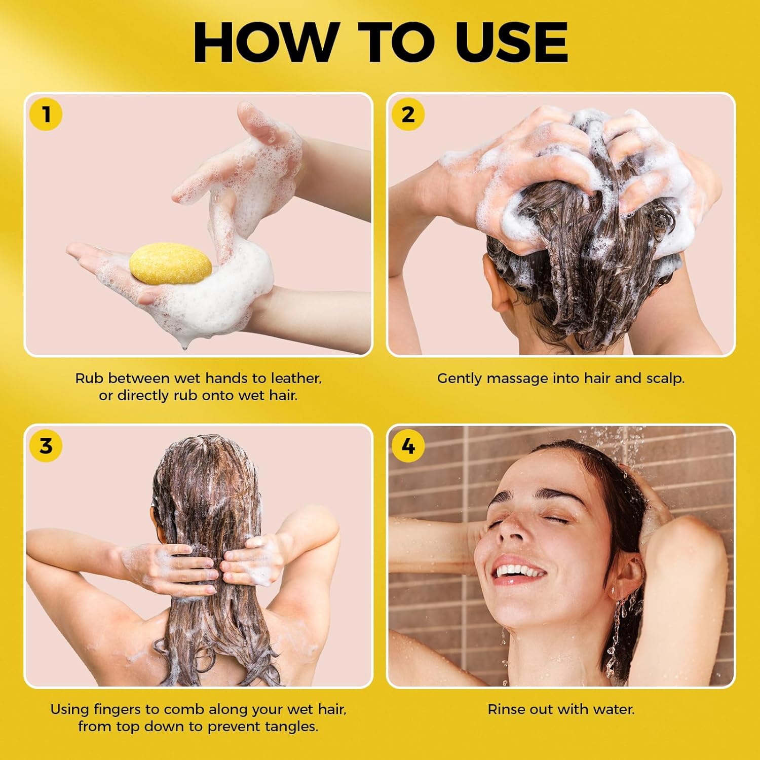 Barra de champú para el crecimiento del cabello, limpieza profunda del cuero cabelludo, masaje para el crecimiento del cabello, barra de champú