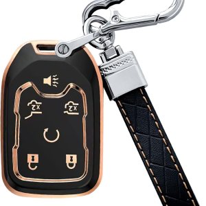 Funda para llavero para Chevy Tahoe Suburban GMC Yukon Accesorios con llavero de 6 botones Carcasa para llave TPU (negro) Funda para llavero para Chevy Tahoe Suburban GMC Yukon Accesorios con llavero de 6 botones Carcasa para llave TPU (negro)