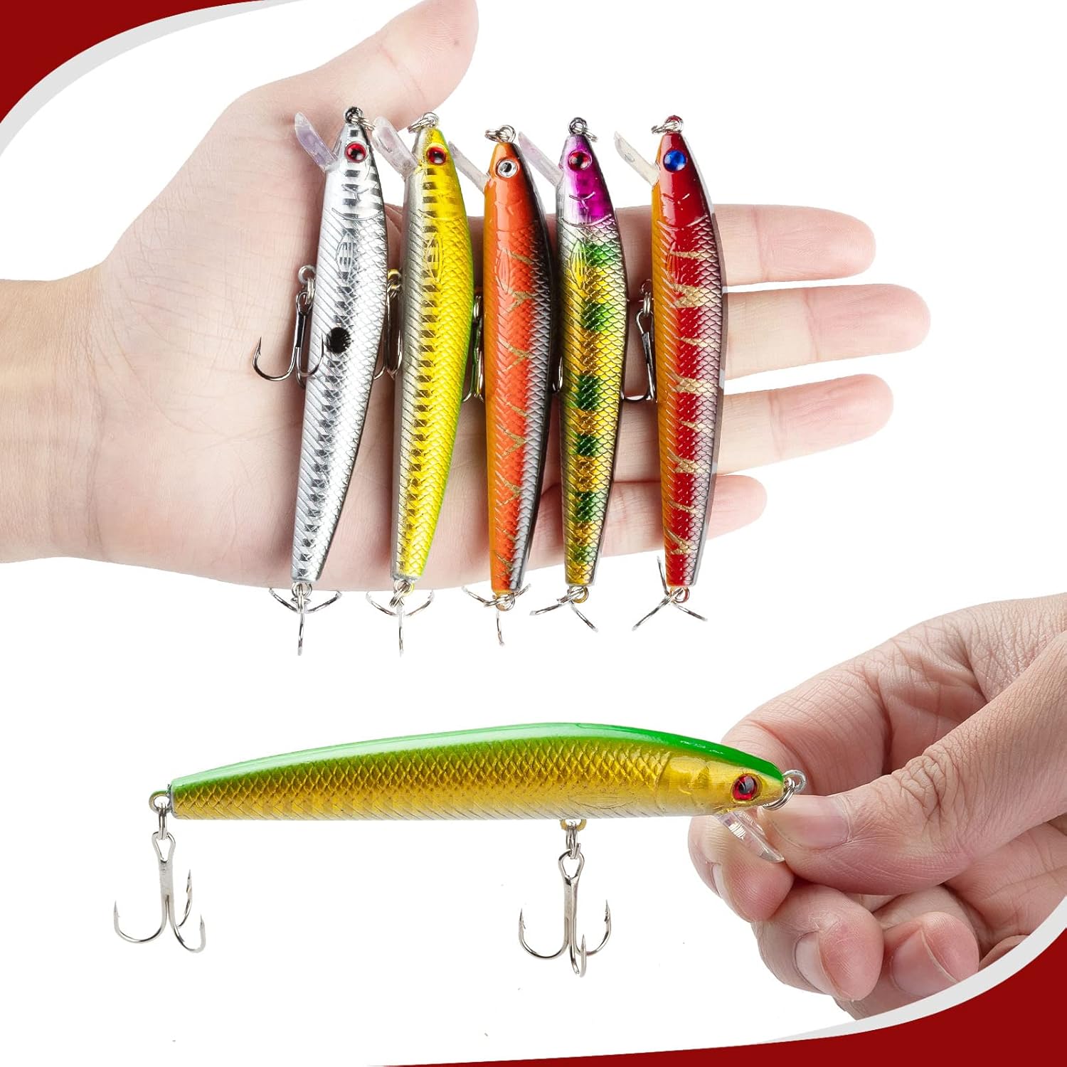 Fishing Lures Set Hard Sinking Fishing Lures with Tackle Box for Freshwater Saltwater Bass Trout Walleye Redfish