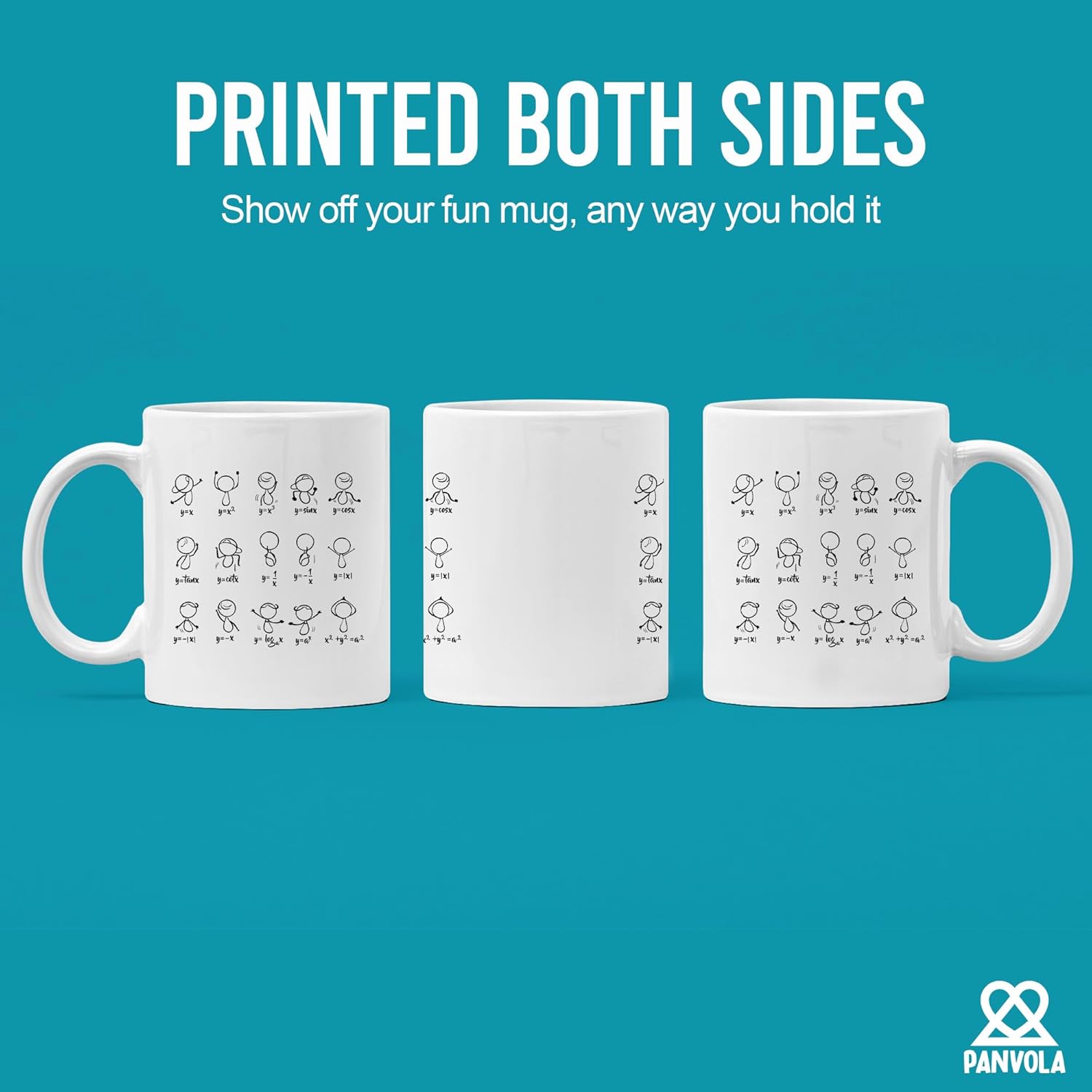 Panvola Taza de café de matemáticas divertidas, taza de café de cerámica de 11 onzas, figuras de baile, ecuación, matemáticas, maestro, estudiantes,