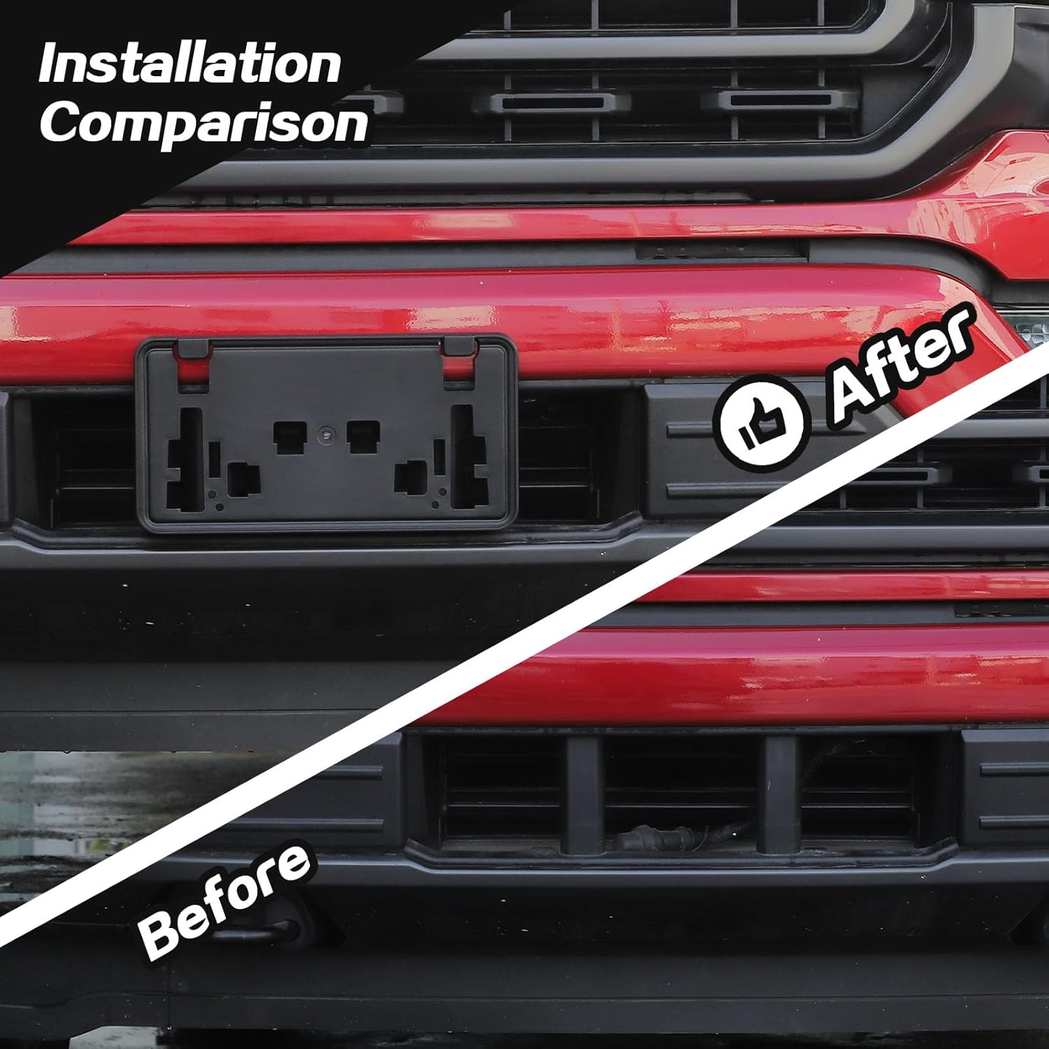 JeCar Soporte de montaje para placa de matrícula F150 compatible con Ford F150 2021+ Marco de soporte de placa frontal (negro)