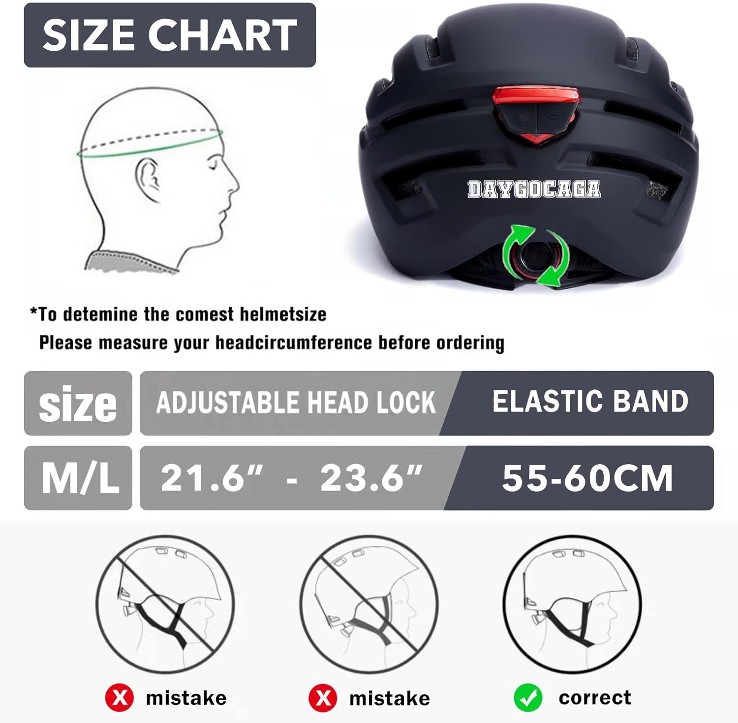 Casco de bicicleta para adultos para hombres y mujeres, casco de bicicleta de carretera de montaña con luz trasera recargable por USB